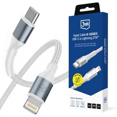Datový kabel 3mk Hyper N-Series USB-C - Lightning 2m bílý Datový kabel 3mk Hyper N-Series USB-C - Lightning 2m bílý