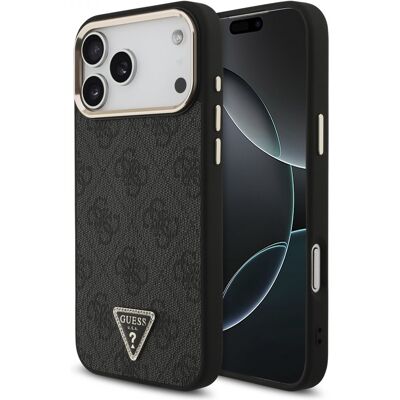 Guess PU Leather 4G Strass Triangle Logo Gold Frame MagSafe Zadní Kryt pro iPhone 18 Pro Max Black Guess PU Leather 4G Strass Triangle Logo Gold Frame MagSafe Zadní Kryt pro iPhone 18 Pro Max Black