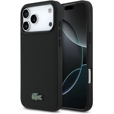 Lacoste zadní kryt z PVC Iconic Petit Pique Metal Logo MagSafe pro iPhone 18 Pro Max, černý Lacoste zadní kryt z PVC Iconic Petit Pique Metal Logo MagSafe pro iPhone 18 Pro Max, černý