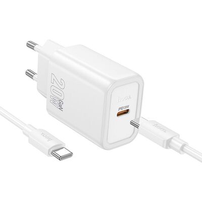 Síťová nabíječka Hoco USB-C QC PD 20W + kabel USB-C na Lightning N60 bílá Síťová nabíječka Hoco USB-C QC PD 20W + kabel USB-C na Lightning N60 bílá