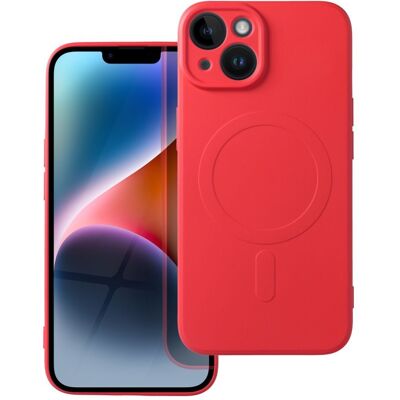 TopQ Silikonový kryt pro iPhone 14 Mag Cover kompatibilní s MagSafe (ochrana fotoaparátu) červený TopQ Silikonový kryt pro iPhone 14 Mag Cover kompatibilní s MagSafe (ochrana fotoaparátu) červený