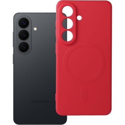 TopQ Silikonový kryt pro Samsung S26 Mag Cover kompatibilní s MagSafe (ochrana fotoaparátu) červený TopQ Silikonový kryt pro Samsung S26 Mag Cover kompatibilní s MagSafe (ochrana fotoaparátu) červený