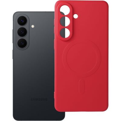 TopQ Silikonový kryt pro Samsung S26 PLUS Mag Cover kompatibilní s MagSafe (ochrana fotoaparátu) červený TopQ Silikonový kryt pro Samsung S26 PLUS Mag Cover kompatibilní s MagSafe (ochrana fotoaparátu) červený