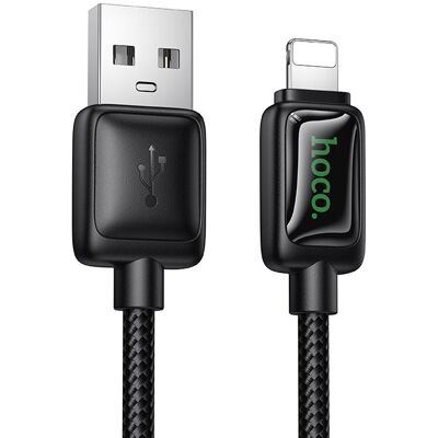 Kabel s LCD displejem USB-A na Lightning Hoco 2.4 A 1.2 m U146 černý Kabel s LCD displejem USB-A na Lightning Hoco 2.4 A 1.2 m U146 černý