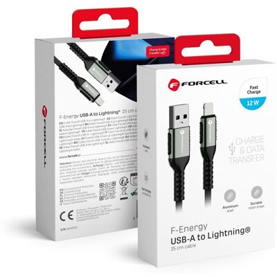 Nabíjecí a datový kabel USB-A na Lightning Forcell F-Energy Cafule C257 2.4A 12W 1.2 m černý Nabíjecí a datový kabel USB-A na Lightning Forcell F-Energy Cafule C257 2.4A 12W 1.2 m černý