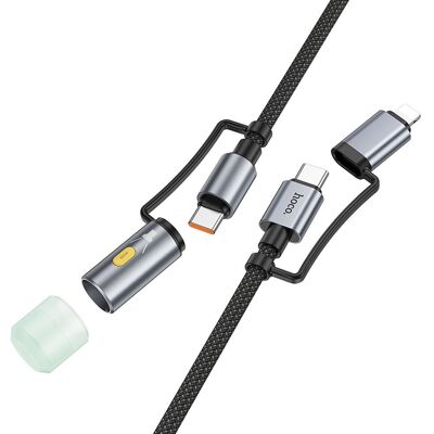 Nabíjecí a datový kabel Hoco U138 USB-C / Lightning na USB-C s LED svítilnou PD 60W 3A 1.2 m černý Nabíjecí a datový kabel Hoco U138 USB-C / Lightning na USB-C s LED svítilnou PD 60W 3A 1.2 m černý