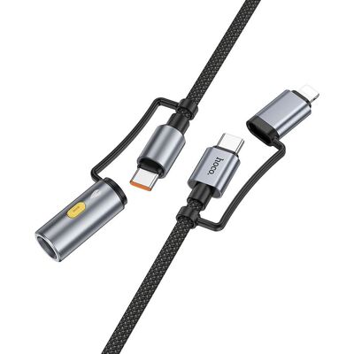 Cable All-in-one USB C / Lightning to USB C / Cigarette lighter Hoco PD 3A 60W 1,2 m U138 grey Cable All-in-one USB C / Lightning to USB C / Cigarette lighter Hoco PD 3A 60W 1,2 m U138 grey