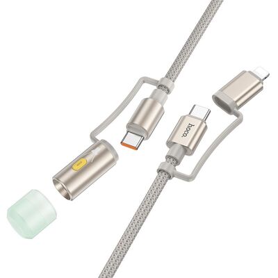 Nabíjecí a datový kabel USB-C / Lightning na USB-C s LED světlem Hoco U138 PD 3A 60W 1 2 m šedý Nabíjecí a datový kabel USB-C / Lightning na USB-C s LED světlem Hoco U138 PD 3A 60W 1 2 m šedý