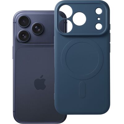 TopQ Silikonový kryt Silicone Mag Cover s ochranou fotoaparátu a MagSafe pro iPhone 18 Pro / 17 Pro tmavě modrý TopQ Silikonový kryt Silicone Mag Cover s ochranou fotoaparátu a MagSafe pro iPhone 18 Pro / 17 Pro tmavě modrý