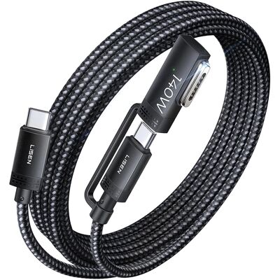 Lisen - Data Cable 3in1 (YL0124070021) - Type-C to Type-C, Magnetic, 140W, 480Mbps, Nylon Braided, 6.6ft - Gray Lisen - Data Cable 3in1 (YL0124070021) - Type-C to Type-C, Magnetic, 140W, 480Mbps, Nylon Braided, 6.6ft - Gray