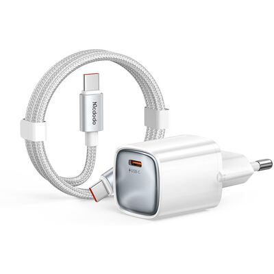 Mcdodo Nano Series CH-8263 síťová nabíječka USB-C 65W GaN s kabelem USB-C 1.2m bílá Mcdodo Nano Series CH-8263 síťová nabíječka USB-C 65W GaN s kabelem USB-C 1.2m bílá