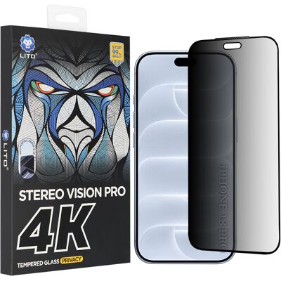 Lito D+ Max 4K Privacy tvrzené sklo pro iPhone 18 Pro s privátním filtrem černé Lito D+ Max 4K Privacy tvrzené sklo pro iPhone 18 Pro s privátním filtrem černé