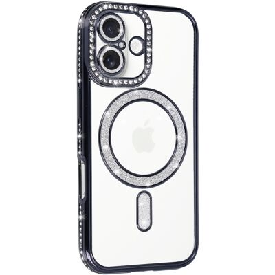 TopQ Zadní kryt Bling Magsafe pro iPhone 17 black TopQ Zadní kryt Bling Magsafe pro iPhone 17 black