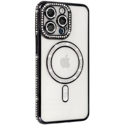 TopQ Zadní kryt Bling Magsafe pro iPhone 16 Pro Max černý TopQ Zadní kryt Bling Magsafe pro iPhone 16 Pro Max černý