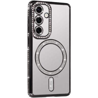 TopQ Zadní kryt Bling Magsafe pro Samsung Galaxy S24 černý TopQ Zadní kryt Bling Magsafe pro Samsung Galaxy S24 černý