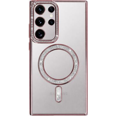 TopQ Zadní kryt Bling Magsafe pro Samsung Galaxy S25 Ultra růžový TopQ Zadní kryt Bling Magsafe pro Samsung Galaxy S25 Ultra růžový
