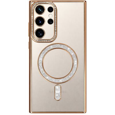 TopQ Zadní kryt Bling Magsafe pro Samsung Galaxy S25 Ultra zlatý TopQ Zadní kryt Bling Magsafe pro Samsung Galaxy S25 Ultra zlatý