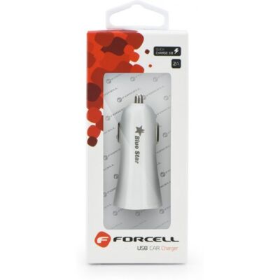 Autodobíječ Forcell 2A bílý s funkcí rychlonabíjení 18W Autodobíječ Forcell 2A bílý s funkcí rychlonabíjení 18W