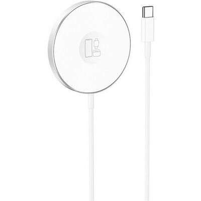 Bezdrátová rychlonabíječka Borofone BQ18 MagSafe 15W bílá Bezdrátová rychlonabíječka Borofone BQ18 MagSafe 15W bílá