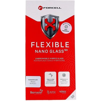 Tvrzené sklo Forcell Flexible na mobil iPhone 14 Plus 5D černé Tvrzené sklo Forcell Flexible na mobil iPhone 14 Plus 5D černé