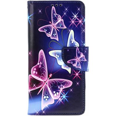 Knížkové pouzdro TopQ na mobil Xiaomi Redmi Note 15 Pro Modré s motýlky Knížkové pouzdro TopQ na mobil Xiaomi Redmi Note 15 Pro Modré s motýlky