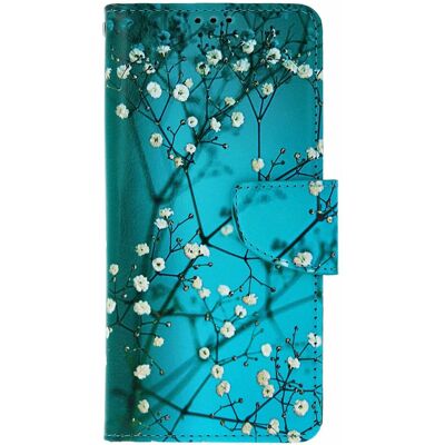 Knížkové pouzdro TopQ na mobil Xiaomi Redmi Note 15 Pro 5G Modré s květy Knížkové pouzdro TopQ na mobil Xiaomi Redmi Note 15 Pro 5G Modré s květy