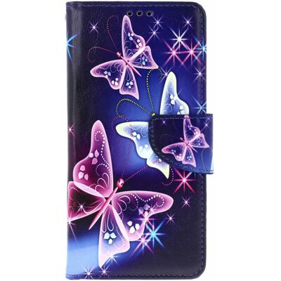 Knížkové pouzdro TopQ na mobil Samsung A57 Modré s motýlky Knížkové pouzdro TopQ na mobil Samsung A57 Modré s motýlky