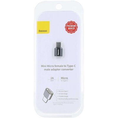 Adaptér Baseus microUSB - USB-C (Type-C) černý Adaptér Baseus microUSB - USB-C (Type-C) černý