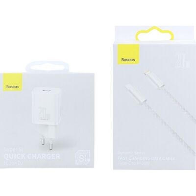 Rychlonabíječka Baseus Super Si 20W pro iPhony včetně datového kabelu Dynamic bílá Rychlonabíječka Baseus Super Si 20W pro iPhony včetně datového kabelu Dynamic bílá