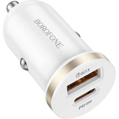 Rychlonabíječka do auta Borofone BZ22 bez datového kabelu 30W bílá Rychlonabíječka do auta Borofone BZ22 bez datového kabelu 30W bílá