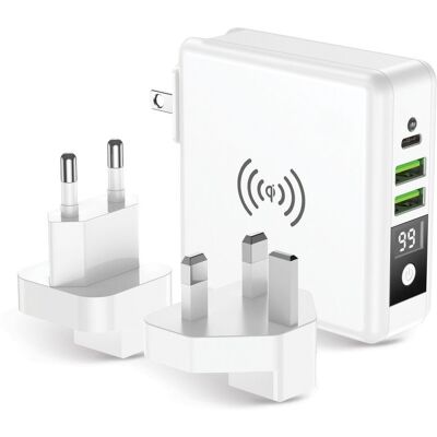 Multifunkční cestovní set nabíječky (15W) a powerbanky (8000 mAh) Forcell 4v1 bílý Multifunkční cestovní set nabíječky (15W) a powerbanky (8000 mAh) Forcell 4v1 bílý
