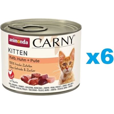 Animonda Carny Kitten Mokré Krmivo pro Kočky Telecí, Kuřecí a Krůtí - 200g Animonda Carny Kitten Mokré Krmivo pro Kočky Telecí, Kuřecí a Krůtí - 200g