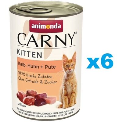 Animonda Carny Kitten Mokré Krmivo pro Koťata Hovězí, Kuřecí a Krůtí - 400g Animonda Carny Kitten Mokré Krmivo pro Koťata Hovězí, Kuřecí a Krůtí - 400g