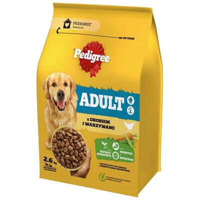 PEDIGREE Adult 2,6 kg s drůbeží a zeleninou suché krmivo plnohodnotné pro psy velkých a středních plemen PEDIGREE Adult 2,6 kg s drůbeží a zeleninou suché krmivo plnohodnotné pro psy velkých a středních plemen