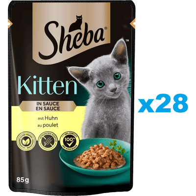 SHEBA Kitten - Kousky kuřete v omáčce - Mokrá krmivo pro koťata SHEBA Kitten - Kousky kuřete v omáčce - Mokrá krmivo pro koťata