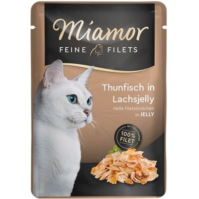 MIAMOR Feline Filets tuňák a losos v s želé 12x100 g MIAMOR Feline Filets tuňák a losos v s želé 12x100 g
