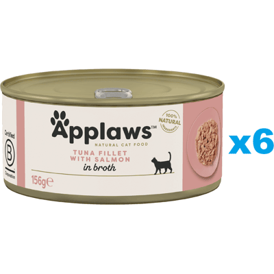 APPLAWS Cat Adult Tuňák a Losos ve vývaru 6x156 g APPLAWS Cat Adult Tuňák a Losos ve vývaru 6x156 g