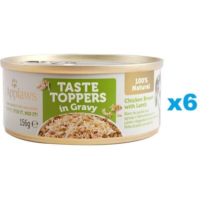 APPLAWS Taste Topper Kuřecí prsa a jehněčí v omáčce 6x156 g APPLAWS Taste Topper Kuřecí prsa a jehněčí v omáčce 6x156 g
