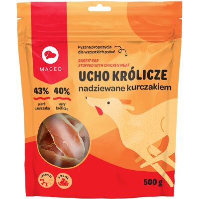 MACED Králičí ucho s kuřecím masem 500g MACED Králičí ucho s kuřecím masem 500g