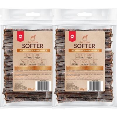 MACED Super Premium Softer Psí pamlsky hovězí s mrkví mini ekonomické balení 2x500 g MACED Super Premium Softer Psí pamlsky hovězí s mrkví mini ekonomické balení 2x500 g