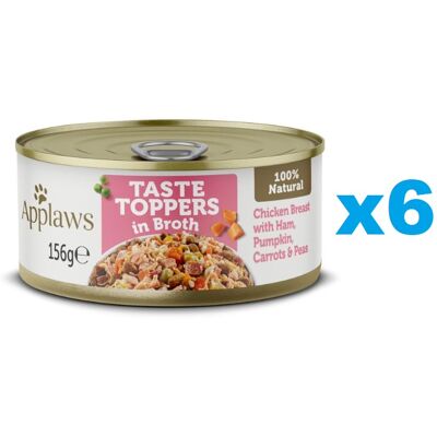 APPLAWS Taste Toppers Kuřecí prsa, šunka a dýně ve vývaru 6x156 g APPLAWS Taste Toppers Kuřecí prsa, šunka a dýně ve vývaru 6x156 g