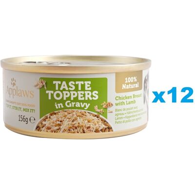 APPLAWS Taste Topper Kuřecí prsa a jehněčí v omáčce 12x156 g APPLAWS Taste Topper Kuřecí prsa a jehněčí v omáčce 12x156 g