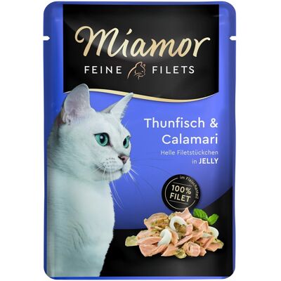 MIAMOR Feine Filets tuňák a kalamáry sáček 12x100 g MIAMOR Feine Filets tuňák a kalamáry sáček 12x100 g