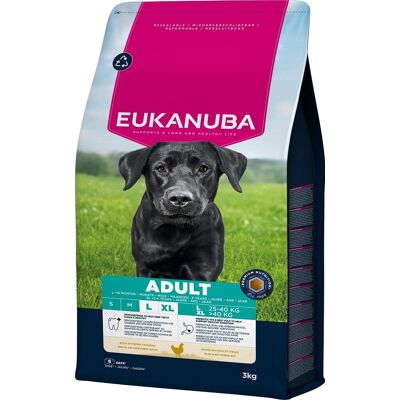 EUKANUBA Adult Large Breeds Chicken 3 kg krmivo pro psy velkých plemen bohaté na čerstvé kuřecí maso EUKANUBA Adult Large Breeds Chicken 3 kg krmivo pro psy velkých plemen bohaté na čerstvé kuřecí maso