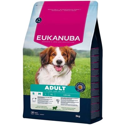 EUKANUBA Adult Small Medium Breeds Lamb Rice 3 kg krmivo pro psy malých a středních plemen bohatá na jehněčí a rýži EUKANUBA Adult Small Medium Breeds Lamb Rice 3 kg krmivo pro psy malých a středních plemen bohatá na jehněčí a rýži