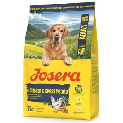 JOSERA Chicken with Sweet Potato Adult 3kg bezobilné krmivo pro střední a velké plemena JOSERA Chicken with Sweet Potato Adult 3kg bezobilné krmivo pro střední a velké plemena