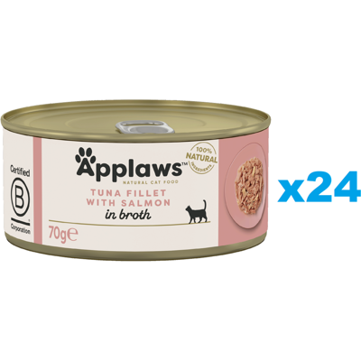 APPLAWS Cat Tuňák s lososem ve vývaru 24x70 g APPLAWS Cat Tuňák s lososem ve vývaru 24x70 g