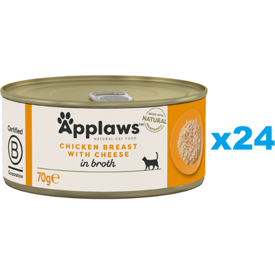 APPLAWS Cat Adult Kuřecí prsa se sýrem ve vývaru 24x70 g APPLAWS Cat Adult Kuřecí prsa se sýrem ve vývaru 24x70 g