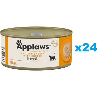 APPLAWS Cat Adult Kuřecí prsa a sýr ve vývaru 24x156 g APPLAWS Cat Adult Kuřecí prsa a sýr ve vývaru 24x156 g