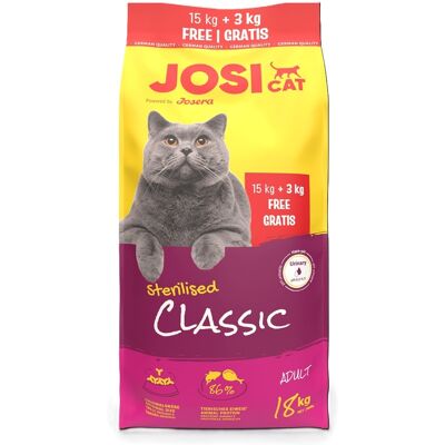 JOSERA JosiCat Classic Sterilised krmivo pro kastrované kočky 15 kg + 3 kg zdarma JOSERA JosiCat Classic Sterilised krmivo pro kastrované kočky 15 kg + 3 kg zdarma